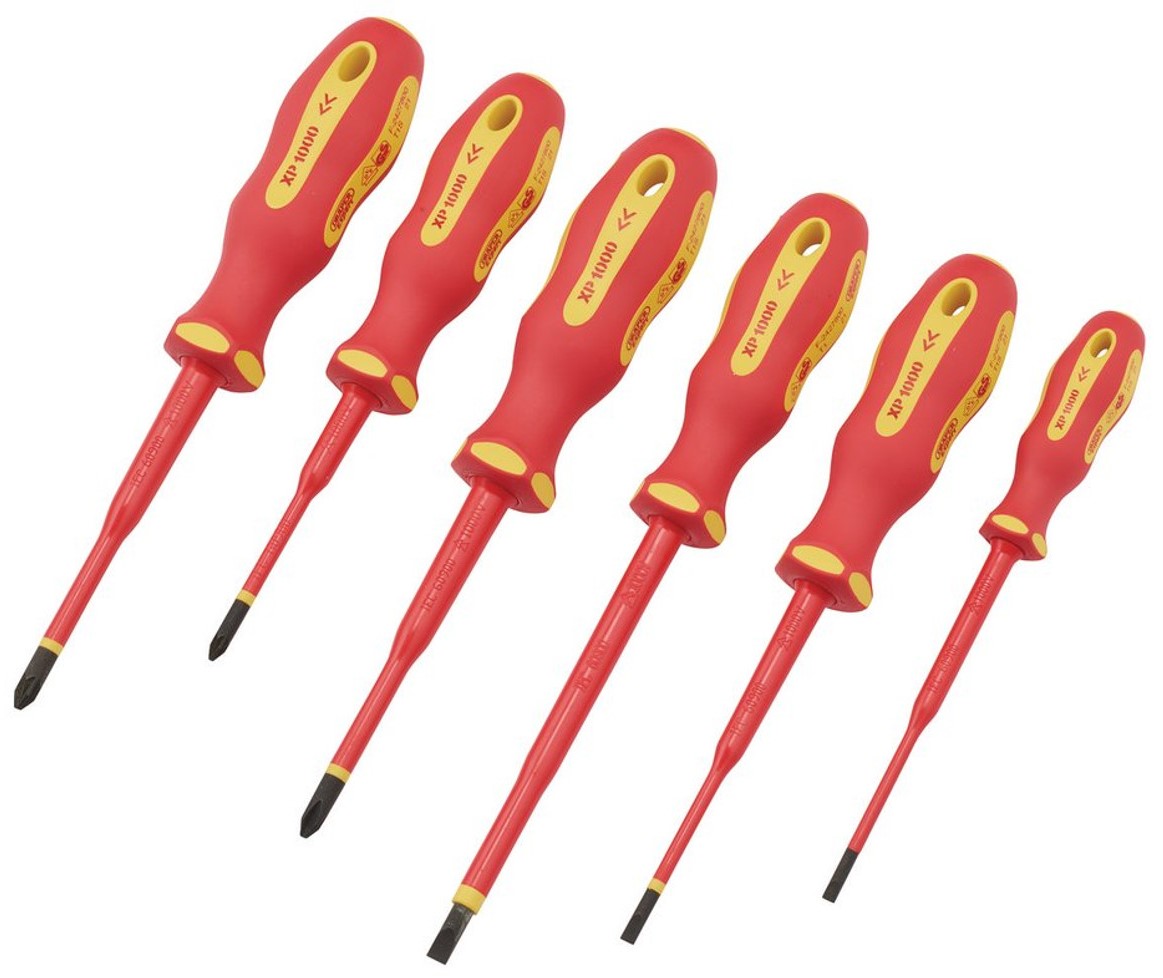 Draper XP1000 6 Piece VDE Slimline Screwdriver Set 02167