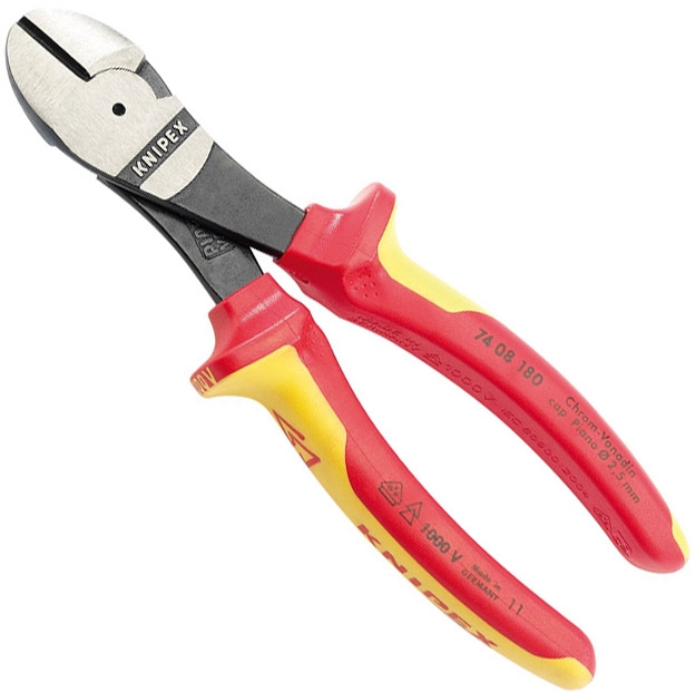 Knipex 74 08 180 High Leverage Side Cutters 180mm 31927