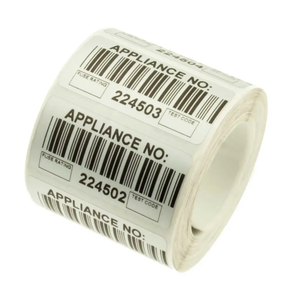 Martindale BAR1 Barcoded PAT Test Appliance Labels x 500