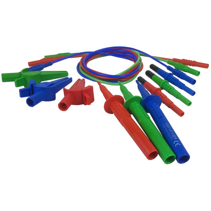 Silvertronic Fused 3-Wire Silicone Test Lead Set SIL3W-F