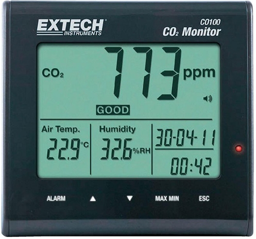 Extech CO100 Desktop Indoor Air Quality CO2 Monitor