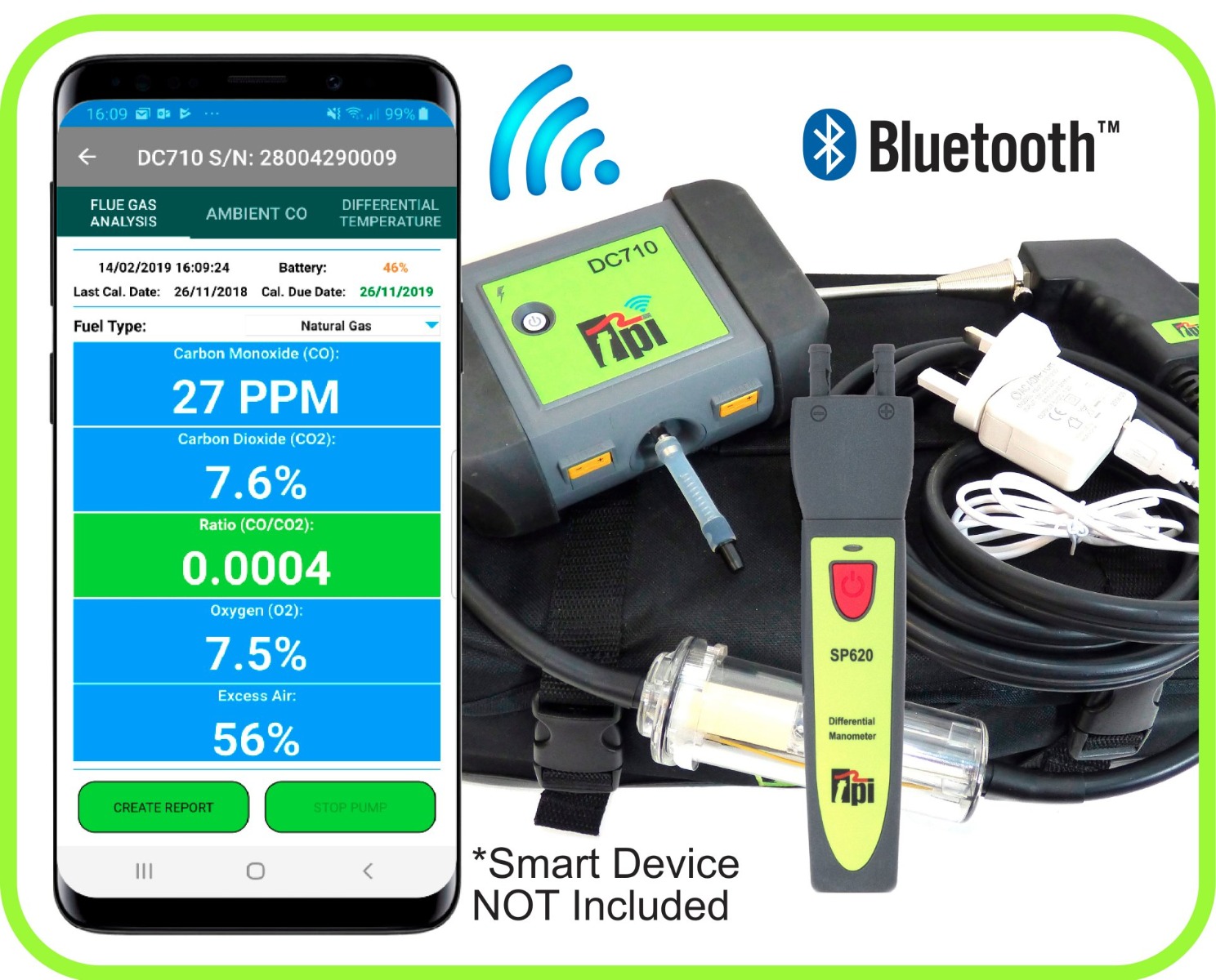 TPI DC710C2 Flue Gas Analyser Kit