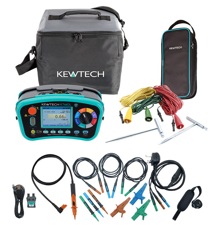 Kewtech KT66ET Multifunction Tester with Earth Test Kit