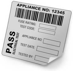 Martindale BAR3 Combined Barcode & Pass PAT Test Label x 500